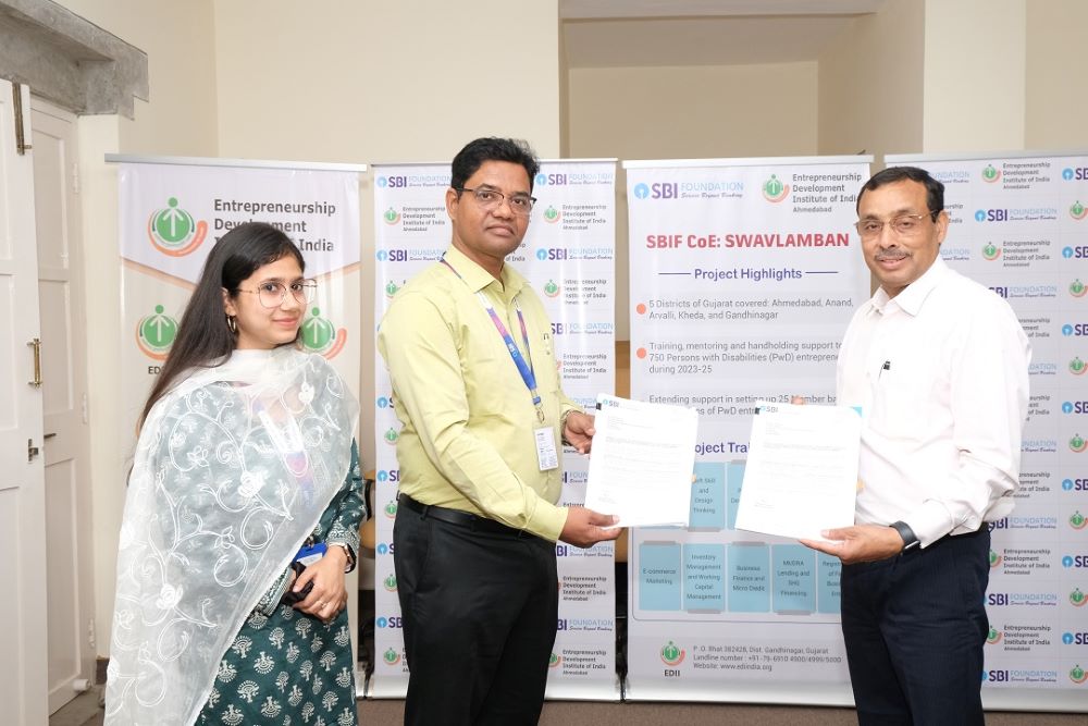 SBI Foundation partners with EDII for skill development of people with disabilities under Project Swavlamban